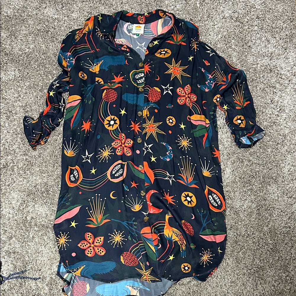 Silky Farm Rio Button Down Patterned Dress